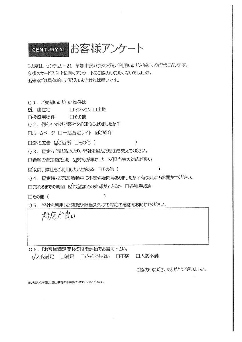 お預かりから2か月でスピード売却