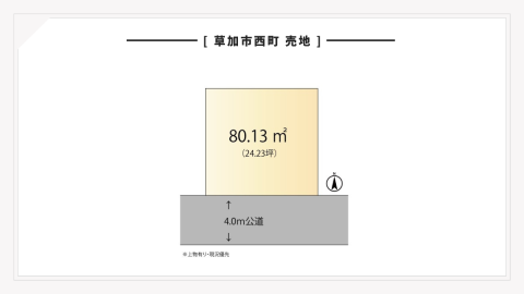 【社有物件販売開始】草加市西町 売地 | 南道路・建築条件無し