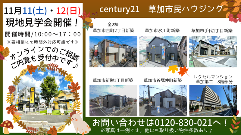 11/11(土)・12(日)現地見学会開催！！